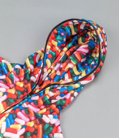 Ice Cream Sprinkle Zipped Hooded Sweatshirt Multi
