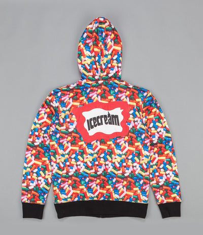 Ice Cream Sprinkle Zipped Hooded Sweatshirt Multi