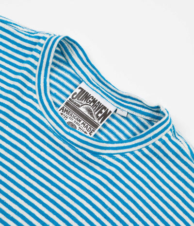 Jungmaven Yarn Dyed Hemp T-Shirt - Aegean Sea Blue Stripe