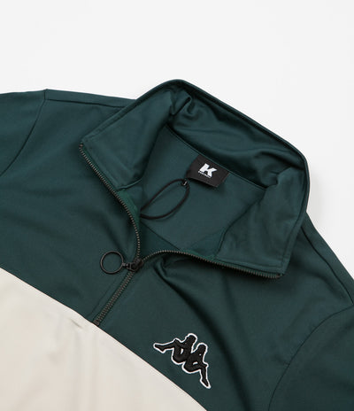 Kappa Kontroll Half Zip Jacket - Dark Green / Light Beige