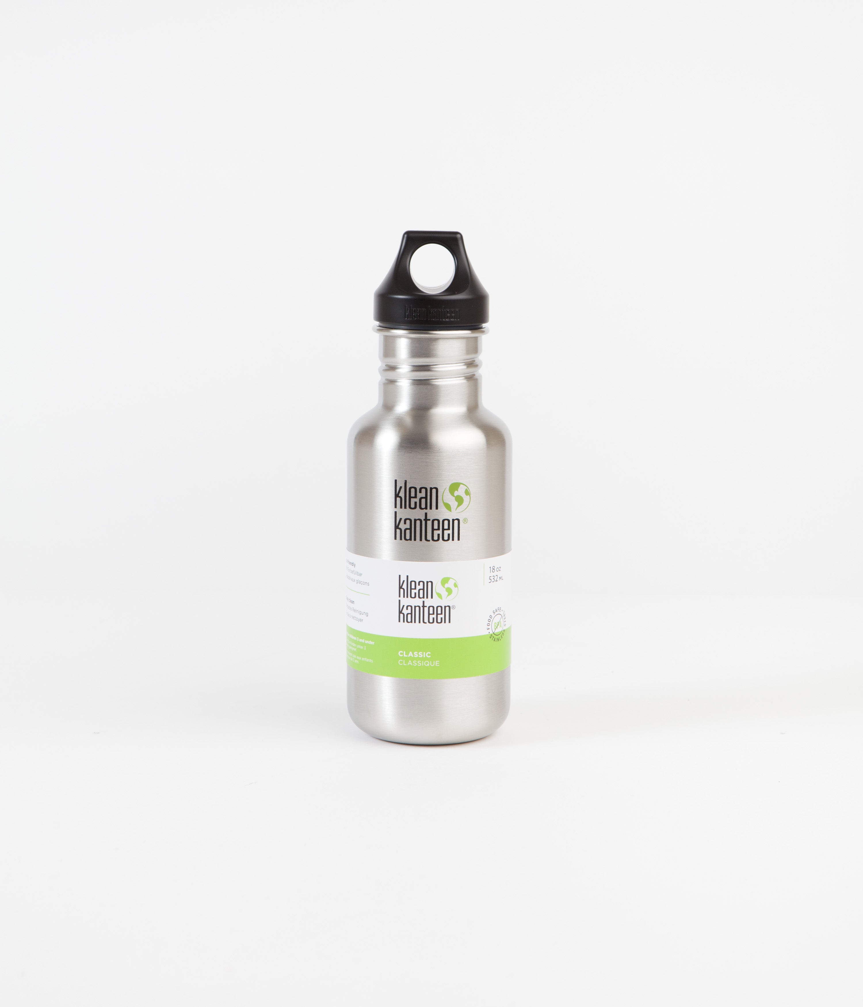 Klean Kanteen Classic 532ml Flask Brushed Stainless Flatspot