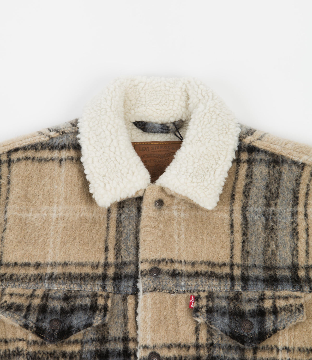 Levi's burnt orange plaid sherpa jacket store