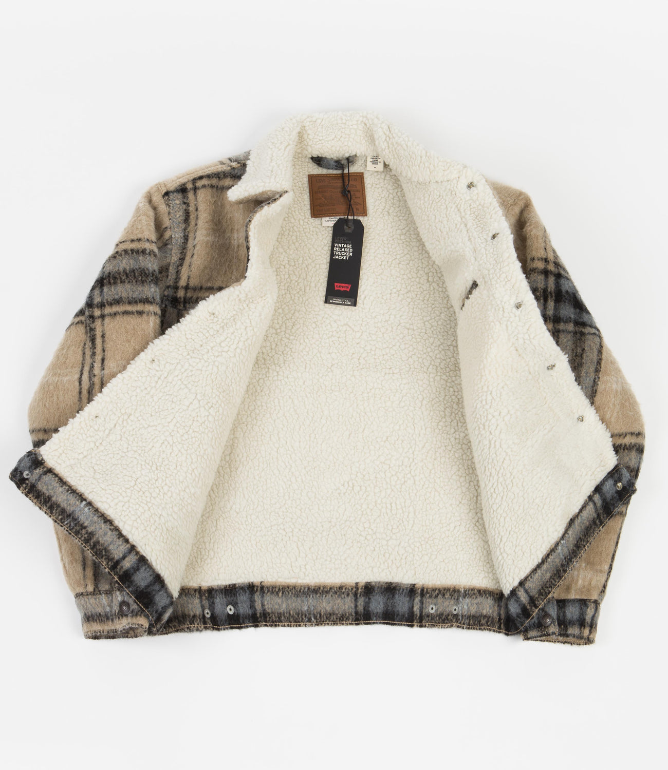 Levi's red outlet plaid sherpa jacket