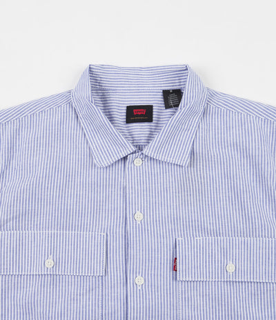 Levi's® Skate Short Sleeve Button Down Shirt - Haus Stripe Blue / White
