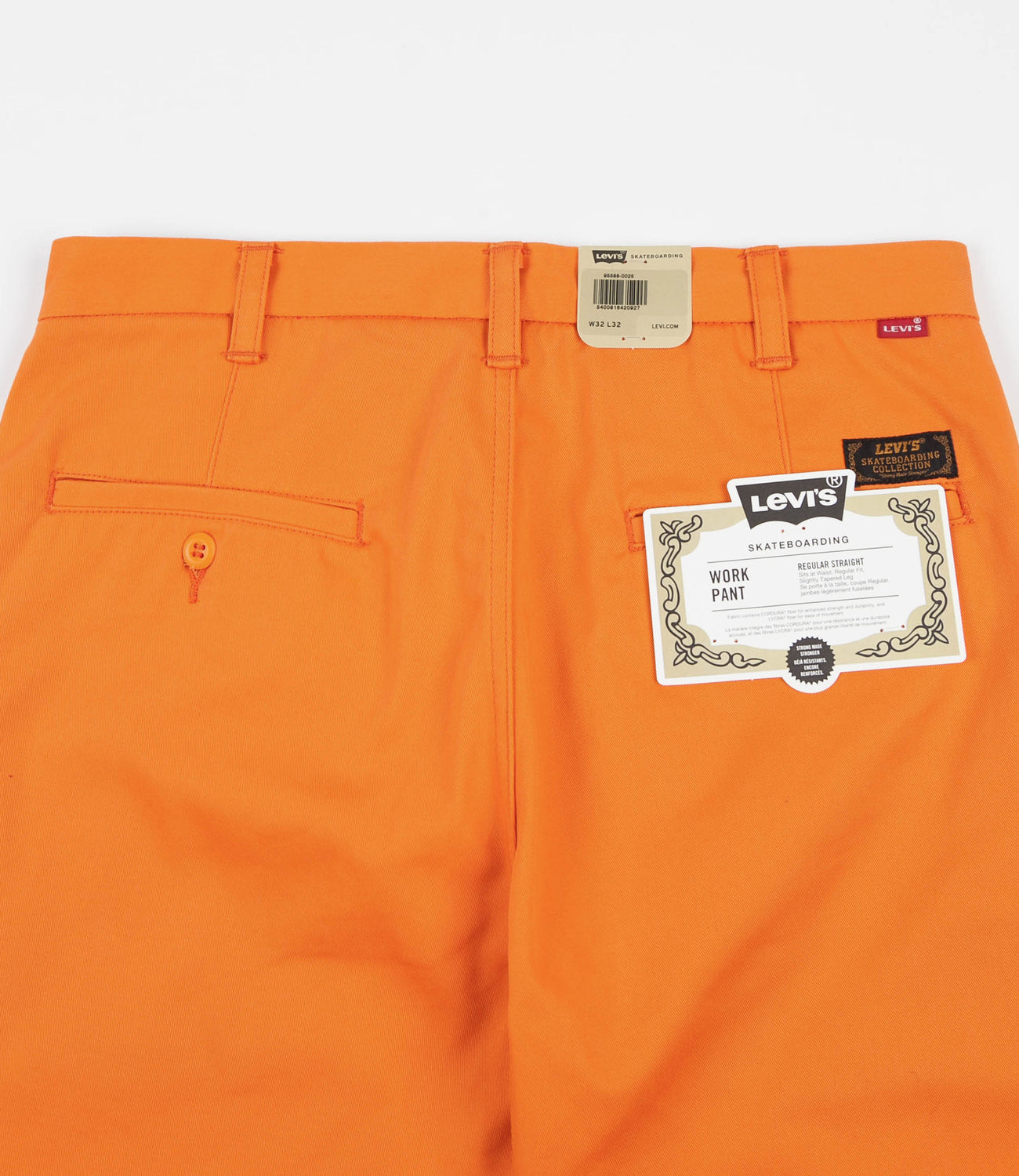 Levi s Skate Work Trousers Vibrant Orange Flatspot