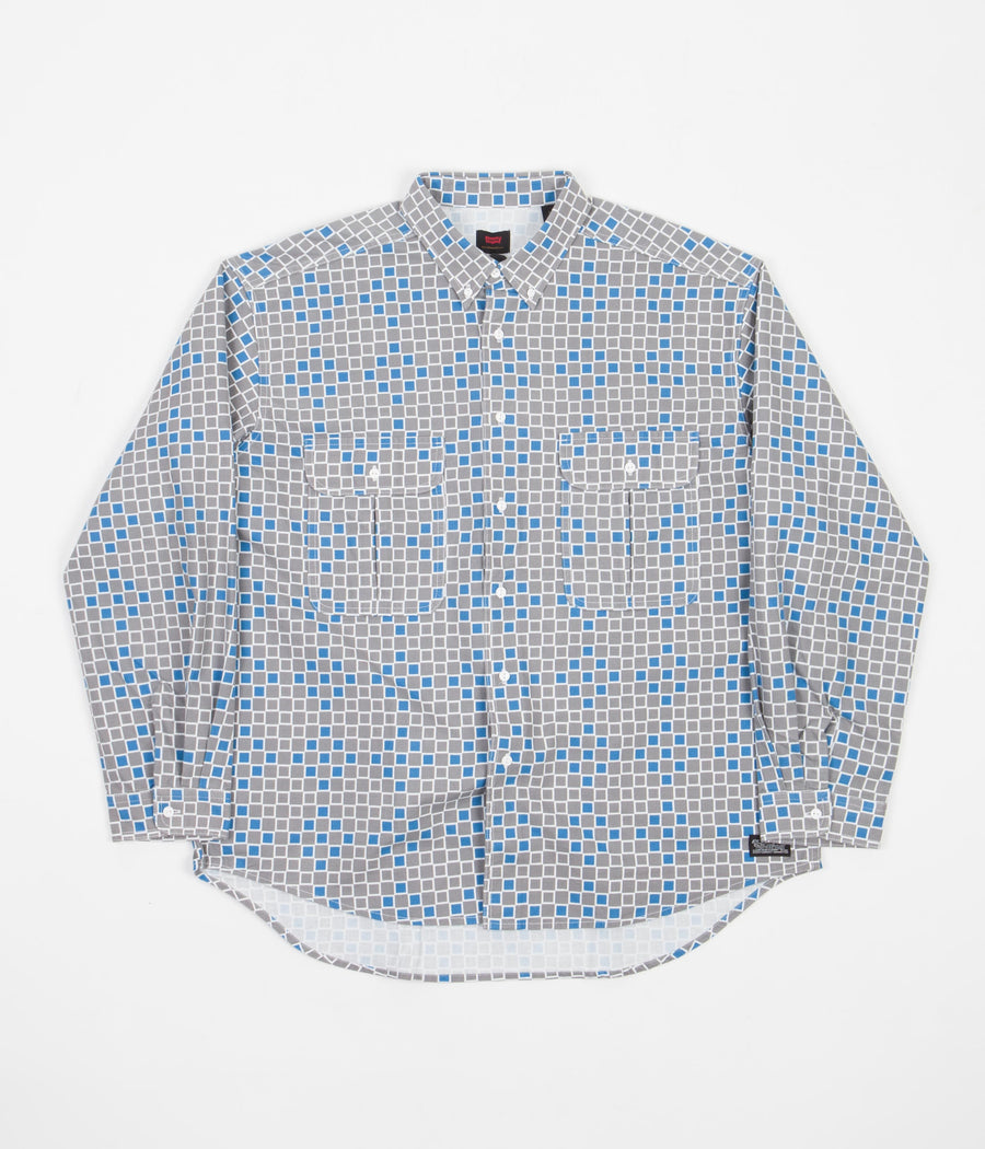 Levi's® Skate Woven Shirt - Grey / Blue Squares