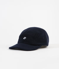 Magenta 5 Panel Fleece Cap - Night Blue