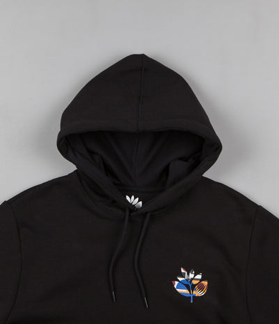 Magenta Abstract Hooded Sweatshirt - Black