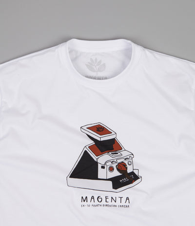 Magenta Camera T-Shirt - White