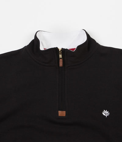 Magenta Club Zip Neck Sweatshirt - Black