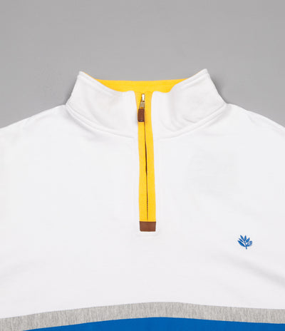 Magenta Club Zip Neck Sweatshirt - White