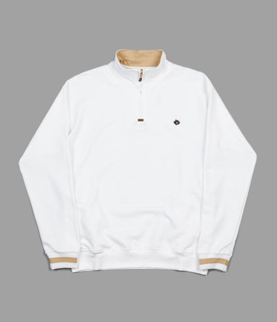 Magenta Club Zip Neck Sweatshirt - White / Beige