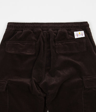 Magenta Corduroy Comfy Cargo Pants - Brown
