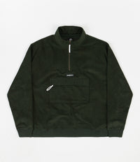 Magenta Corduroy Kangoo Neckzip Sweatshirt - Green