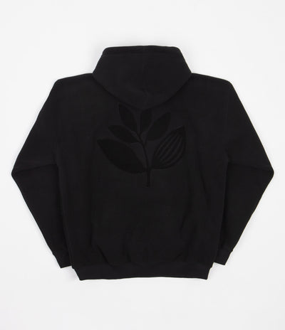 Magenta Fleece Terry Mix Hoodie - Black