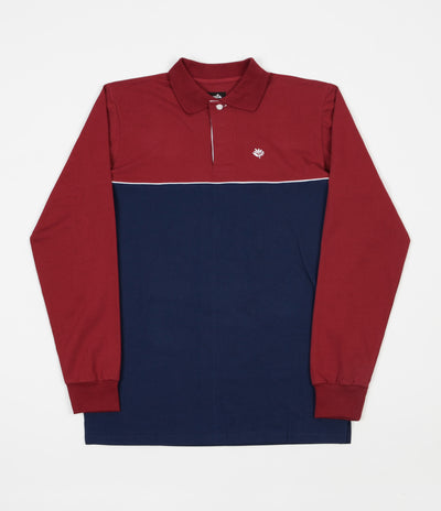 Magenta Long Sleeve Polo Shirt - Tricolor