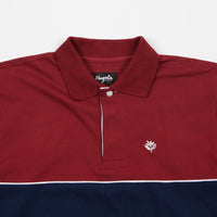 Magenta Long Sleeve Polo Shirt - Tricolor thumbnail