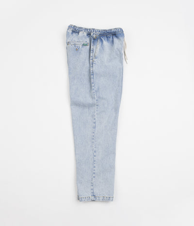 Magenta Loose Pants in Washed Denim