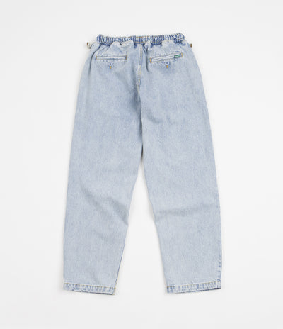 Magenta Loose Pants in Washed Denim