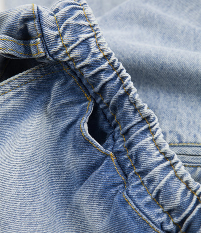 Magenta Loose Pants in Washed Denim