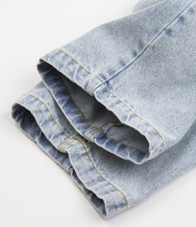 Magenta Loose Pants in Washed Denim