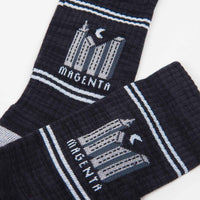Magenta M Skyline Socks - Navy thumbnail