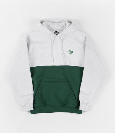 Magenta Outline Duo Hoodie - Ash / Forest Green