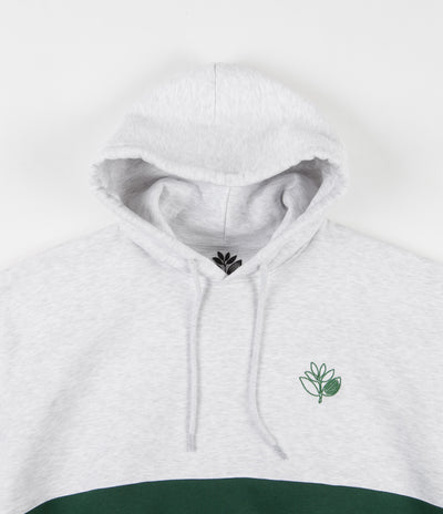Magenta Outline Duo Hoodie - Ash / Forest Green