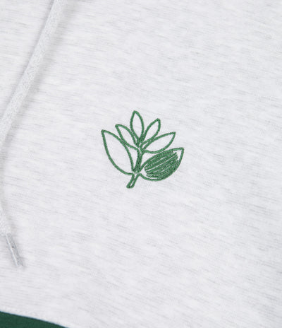 Magenta Outline Duo Hoodie - Ash / Forest Green