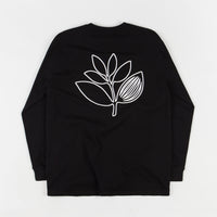Magenta Outline Long Sleeve T-Shirt - Black thumbnail