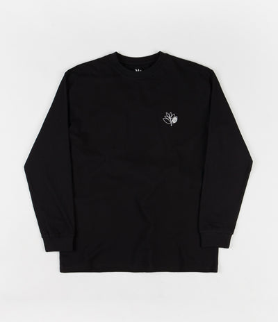 Magenta Outline Long Sleeve T-Shirt - Black