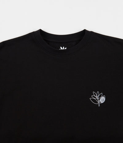 Magenta Outline Long Sleeve T-Shirt - Black