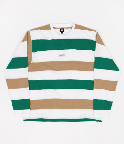 Magenta Pique Long Sleeve T-Shirt - Autumn Stripes