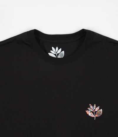 Magenta Plant Flag T-Shirt - Black