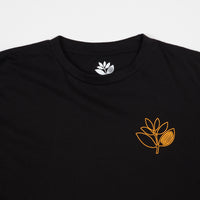 Magenta Plant Outline Long Sleeve T-Shirt - Black thumbnail
