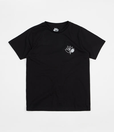 Magenta Plant Outline T-Shirt - Black
