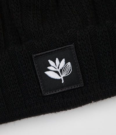 Magenta Plant Patch Beanie - Black
