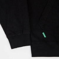 Magenta Plaza Cord Zip Neck Sweatshirt - Black thumbnail