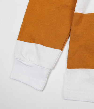 Magenta Rugby Long Sleeve Polo Shirt - White / Orange