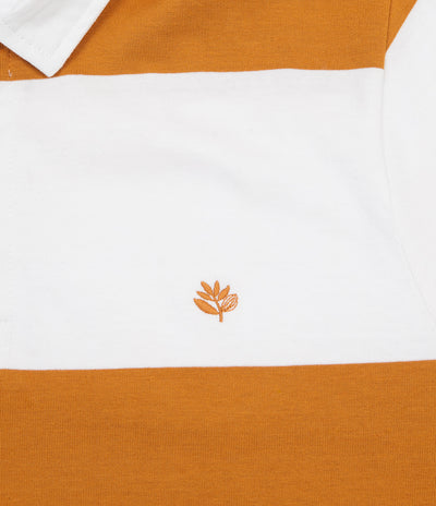 Magenta Rugby Long Sleeve Polo Shirt - White / Orange