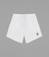 Magenta Sunset Pique Shorts - White