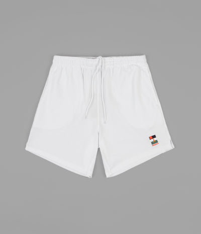 Magenta Sunset Pique Shorts - White