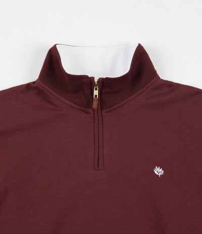 Magenta Tricolour Zip Neck Sweatshirt - Navy / Burgundy / White