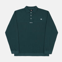 Magenta Waffle Long Sleeve Polo Shirt - Teal thumbnail