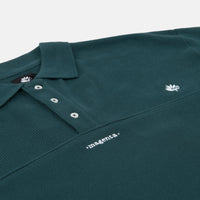 Magenta Waffle Long Sleeve Polo Shirt - Teal thumbnail