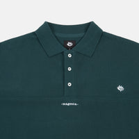 Magenta Waffle Long Sleeve Polo Shirt - Teal thumbnail