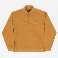 Magenta Waffle Zip Polo Neck Sweatshirt - Honey thumbnail