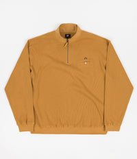 Magenta Waffle Zip Polo Neck Sweatshirt - Honey