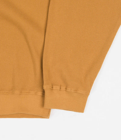 Magenta Waffle Zip Polo Neck Sweatshirt - Honey