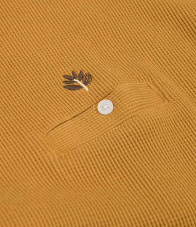 Magenta Waffle Zip Polo Neck Sweatshirt - Honey
